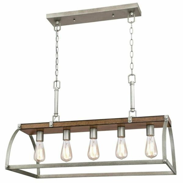 Brilliantbulb 5 Light Chandelier Barnwood Finish with Galvanized Steel Accents BR2690052